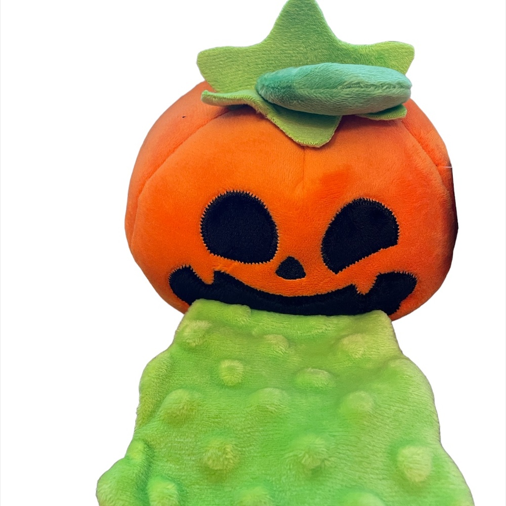 Bark Box Tails From The Boneyard Plush Yak Lantern Pumpkin Spiky Ball 5" Dog Toy